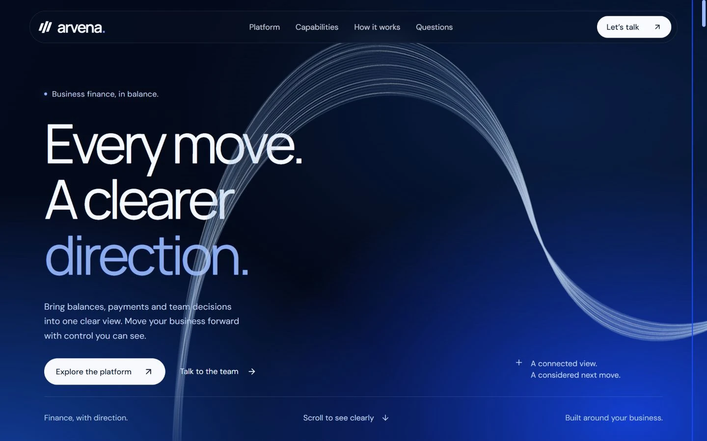ARVENA Finance website preview