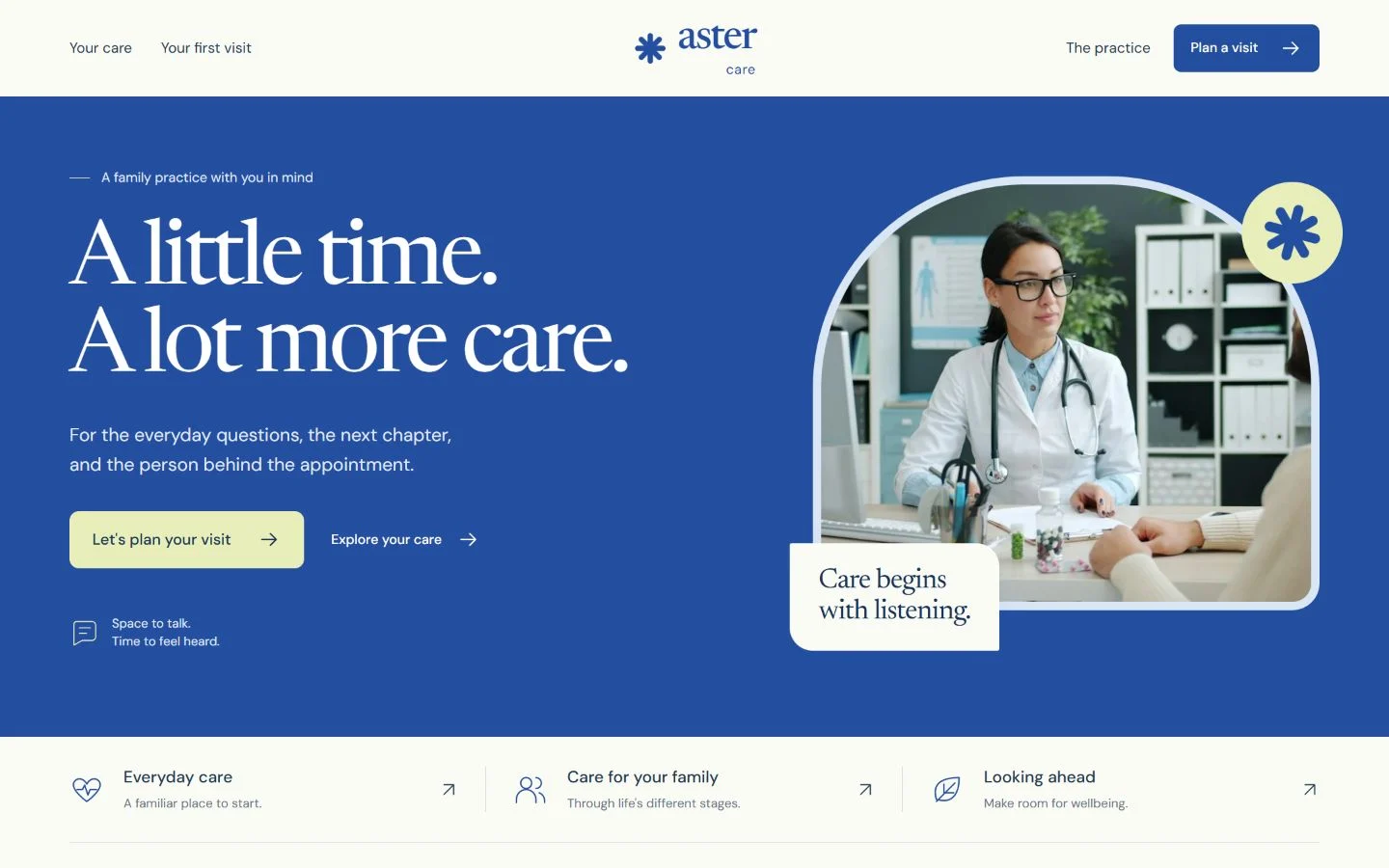 Aster Care website preview