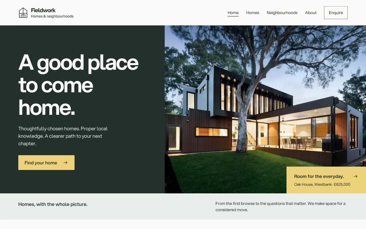 Fieldwork Homes website preview